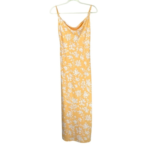 Butter Yellow Floral Cowl Neck Slip Dress Fairycore Small Abercrombie & Fitch - Picture 2 of 11